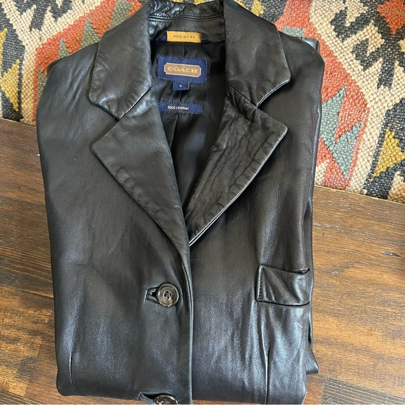 COACH Butter Soft Leather Black Blazer Jacket S $595 - Picture 13 of 14